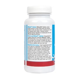 Milkaid Lactase Enzyme Tablets Raspberry Flavour 120 Tablets