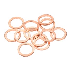 sourcing map 12 Pcs Flat Copper Washers, 18x24x2mm Copper Upgraded Flat Metric Sealing Crush Ring Washers for Hydraulic Fittings Screw Bolt Nut Electronic Repair