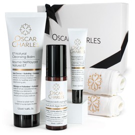 Oscar Charles Bedtime Night Skincare Set, Cleansing Balm, Anti-ageing Serum and Eye Cream, Gift Set for Women