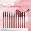 Sculpting Matte Velvet Lip Liner Set, 12 Colors Matte Lip