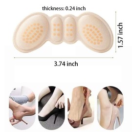 Heel Grips Liner for Shoe Too Big Men Women Heel Pads Inserts Grips Stop Heel Slip and Blister Filler Improved Shoe Fit and Comfort Heel Cushion for Loose Shoe (6 Pairs)