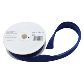Inastri Roll Binding Bias Tape, Polyester Cotton, Dark Blue, 20m, 25/5/5/mm, Pack of 1