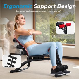 MERACH Ab Machine for Home Gym, Adjustable Ab Trainer Bench for Full Body Workout, Multi-Functional Sit Up Machine for Abdominal, Ab Exercise Chair with 300 LBS Weight Capacity for Women