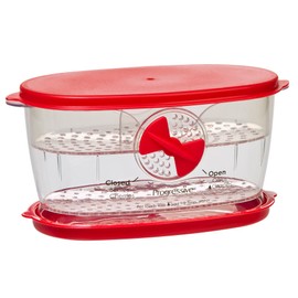 PrepWorks Berry Keeper, Red – Freshness-Enhancing Storage for Berries and Small Fruits