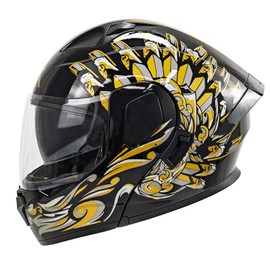 SanQing Modular Motorcycle Helmet, Adult Flip Up Full Face Dual Visor Helmet DOT Approved for Men Women Moto Street Bike ATV UTV Snowmobile