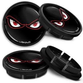 Biomar Labs VW 5G0601171 Volkswagen 66mm Black No Fear Eyes CR 7 Wheel Hub Caps