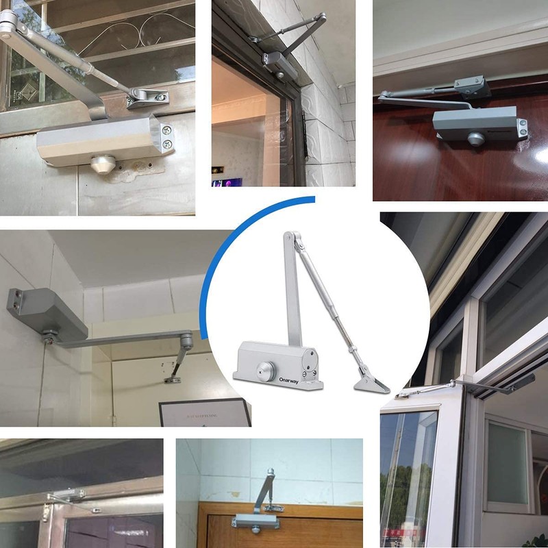 Burappoi Automatic Door Closer Stainless Steel Aluminum Alloy Adjustable Duty