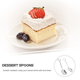 Kichvoe 8 Piezas Cuchara Para Postres Cucharas De Pala Cucharas De Budín Cuchara De Cena Cucharas En Forma De Pala Abrelatas Cucharas De Postre Cuchara De Avena Alimento Acero Inoxidable