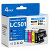 SANCTink LC501 Ink Cartridge 4 Pack Replacement for Brother LC501