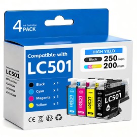 SANCTink LC501 Ink Cartridge 4 Pack Replacement for Brother LC501 & LC501XL