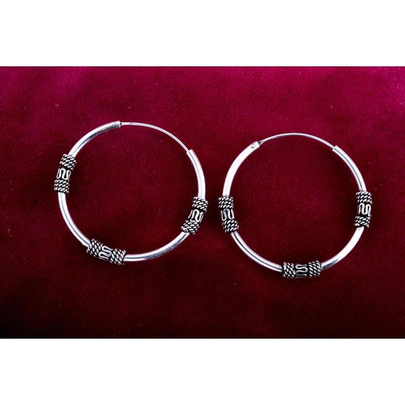 WINDALF Arion Large Creole Earrings Diameter 3.7 cm Silver Hoop