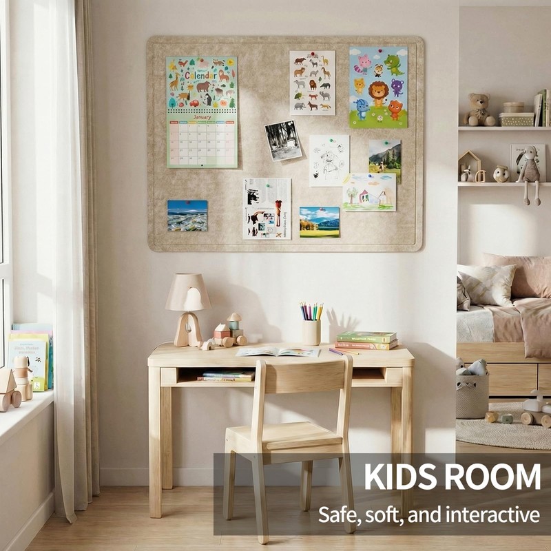 Baysola Beige Small Felt Bulletin Board for Wall 24 x