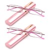2 Packs Pocket Readers Ultra Slim Compact Reading Glasses Spring