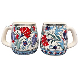 Miami Bazaar Moscow Mule - Tazas de 12 onzas, taza de cerámica, copa de cóctel de cerámica de tulipán rojo, taza artesanal, sin químicos, hecho a mano, taza de cóctel, taza decorativa, taza turca