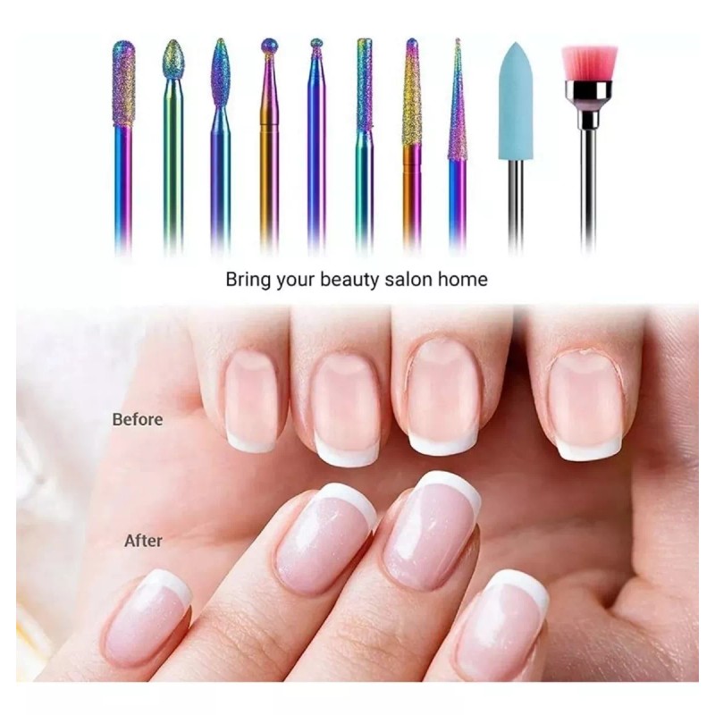 Universo en Linea 10 Piezas Puntas Para Uñas Limpiador De