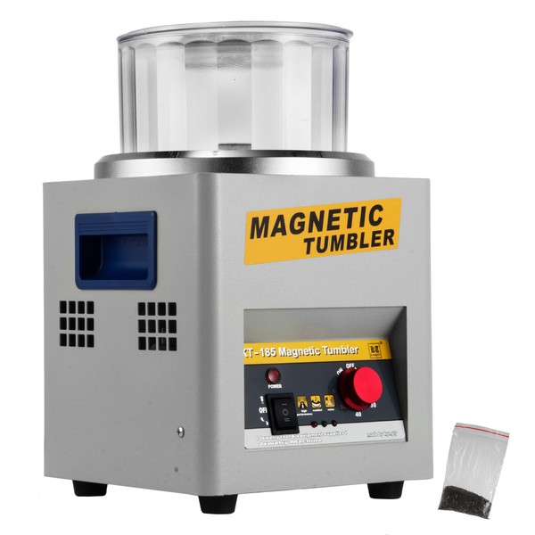 Happybuy Magnetic Tumbler 180mm Jewelry Polisher Tumbler 2000 RPM KT-185 Jewelry Polisher Finisher with Adjustable Direction and Time for Jewelry (185mm)