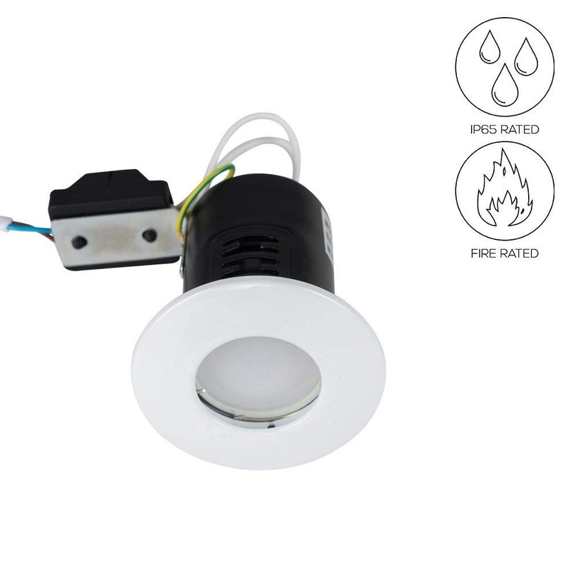MiniSun | Fire Rated White Domed GU10 Ceiling Downlight |