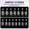 CyyaPeaap Medium Almond Nail Tips, 240Pcs Double-Sided Matte Press-On Nails,