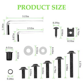 FALVFUN 177PCS Motorcycle Fairing Bolt Kit, M5 M6 Stainless Steel Scooter Windscreen Screws Fasteners, Sportbike Metric Bolts Nut Clips Fixing Set, Universal Motorbike Accessories (Black)