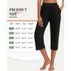 Huukeay 3 Pack Women's Capri Sweatpants, Cozy Wide Legs Cropped