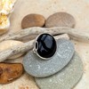 Tuscany Silver Large Round Onyx Ring - Size P