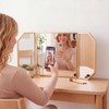 24'' x 12'' Trifold Vanity Makeup Mirror with Stand on