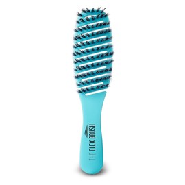 Flex Brush Vented Hair Brush for Blow Drying, Flexible Bristle for Women & Kids, Detangling, Massages Scalp for Hair Growth, Lightweight & Vented for Faster Drying, Boar Bristle & Nylon Mix (Blue)