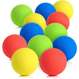Pack of 12 Lightweight 2 Inch Foam Balls, Softballs - Small Softball Balls for Safe Indoor Fun with Bright Colours Boys and Girls