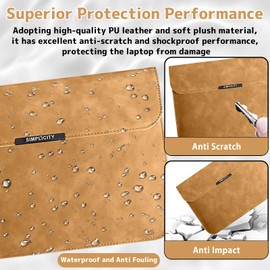 HeeYeal 13.3-14 Inch Laptop Sleeve Laptop Sleeve for MacBook Pro 14" M4/M3/M2/M1 Pro/Max 2025-2021, MacBook Air/Pro 13 Inch with Stand Function PU Leather Laptop Bag for HP Dell Lenovo Surface Laptop