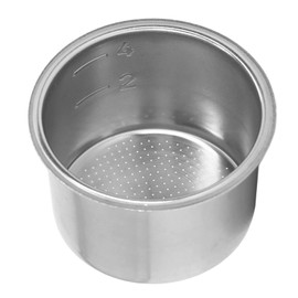 Porous Filter Basket, Stainless Steel Coffee Powder Portafilter Filter Bowl 4 Cup Removable Double Wall Strainer Tank for 51mm Handle