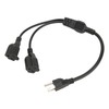 Extension Y Splitter Power Cord 3 Pin 1 to 2