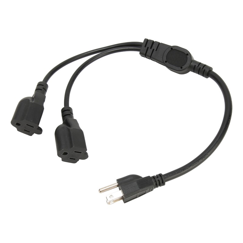 Extension Y Splitter Power Cord 3 Pin 1 to 2