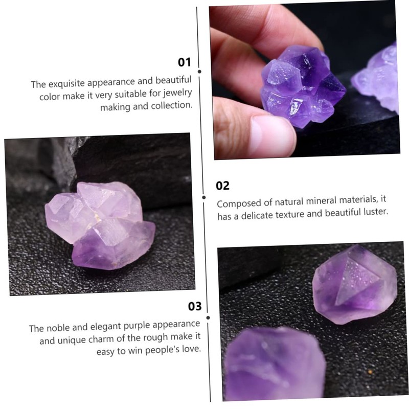 KICHOUSE 100g Amethyst Rough Ore Specimen for Teaching and Collection