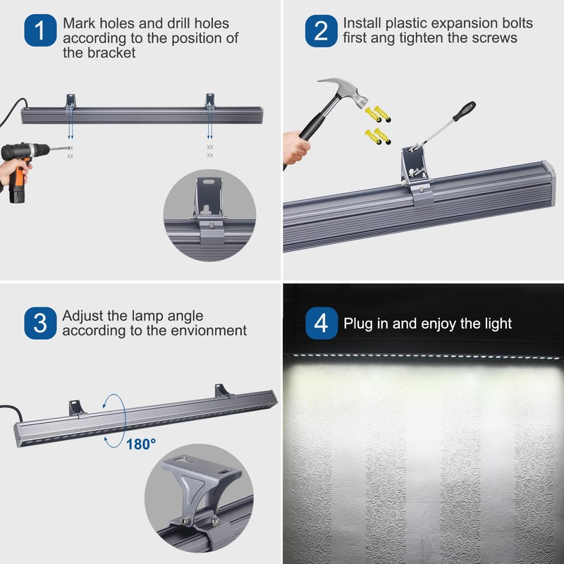 Yotivki 36W LED Wall Washer Lights, 6000K Daylight White Linear