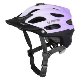 Bosoar Mountain Bike Helmet,Adult Cycling Helmet with Camera Mount and Detachable Visor for Men Women Youth,Suggested Fit 55-61 Cm (Purple Gradient)