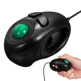 Gadpiparty Portable Handheld 4D Wired Mini Trackball Mouse Ergonomic Design for Comfortable Use Compatible with Windows and Laptops Black Color