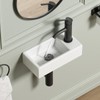 Small Wall Mount Vessel Sink, QISHKA 14.4" x 7" Ceramic