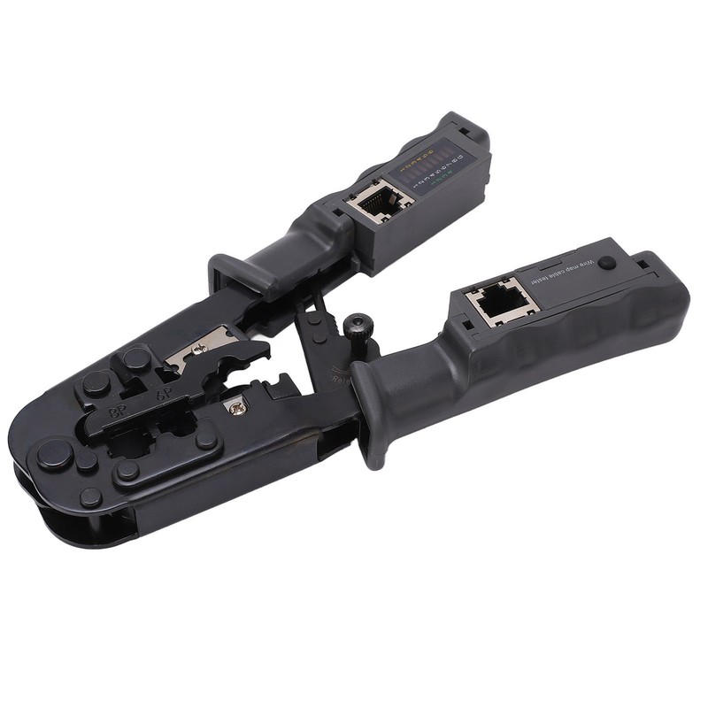 Ratcheting Modular Data Cable Crimper Wire Stripper Cutter 4P 6P