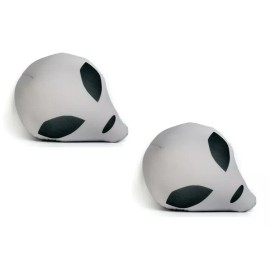 Mushy Pillows Grey Alien Character Head Microbead Throw Pillow Combo Pack 2 Pillows [Grey]