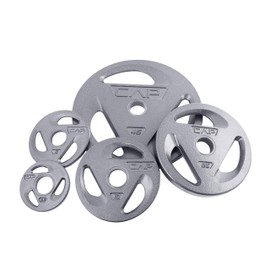CAP Barbell 2-Inch Olympic Grip Weight Plates, Single, Gray, Various Sizes, 2.5 lb