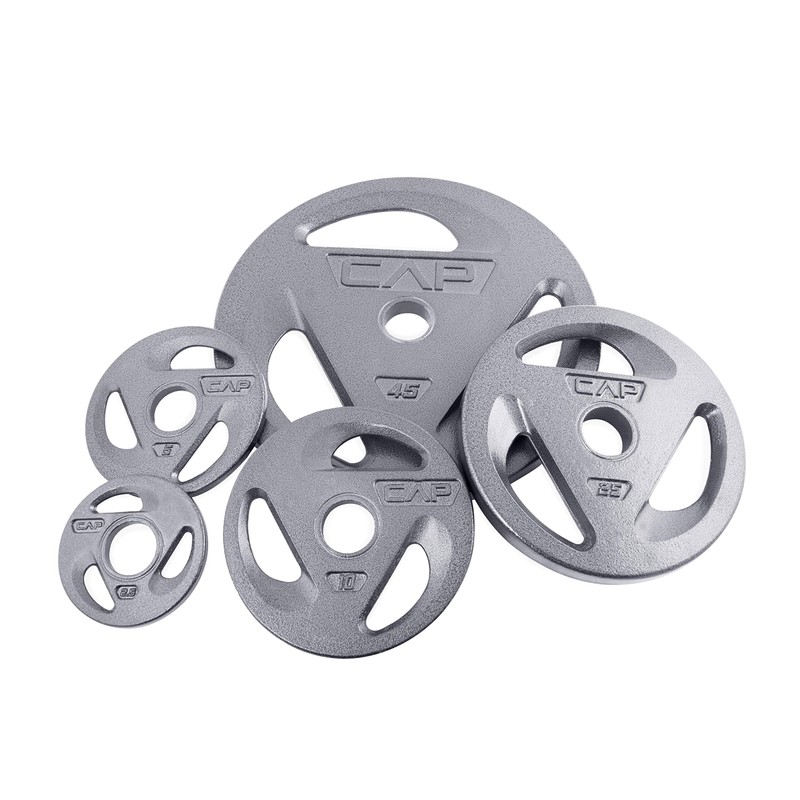 CAP Barbell 2-Inch Olympic Grip Weight Plates, Single, Gray, Various