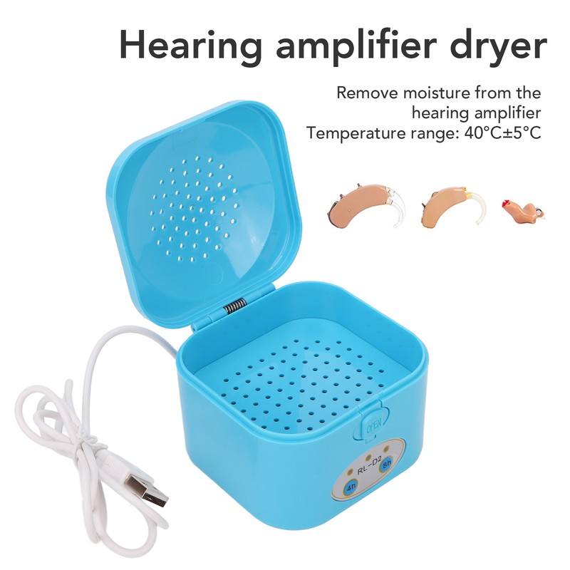 Hearing Amplifier Dryer Dehumidifier Electronic Automatic USB Blue Timer Hearing