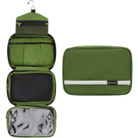 Relavel Cosmetic Pouch Toiletry Bags Travel Business Handbag Waterproof Compact Hanging Personal Care Hygiene Purse (army green)