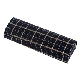 テーシーケース メガネケース おしゃれ 軽量 ハード ケース マグネット式 スチール コットン チェック 薄型 HY-80136-B