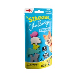 HABA Stacking Challenge Animals – L'accattivante duello di pile di animali a 300 livelli, gioco di abilità compatto dai 6 anni in su, gioco di viaggio ideale e pensierino in viaggio – 2013867001