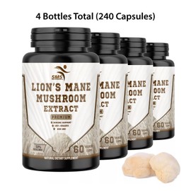 SMS Lions Mane Mushroom Capsules | 50% Poly | 240 Count | Vegetarian | by SMS