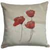Cream Red Cushion Cover Poppies - 22" x 22"