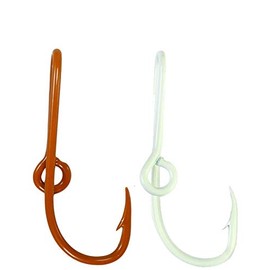 BT Outdoors Custom Colored Eagle Claw University of Texas Inspired Team Spirt Hat Fish Hook Pins One Burnt Orange and One White Hat Hook Clip