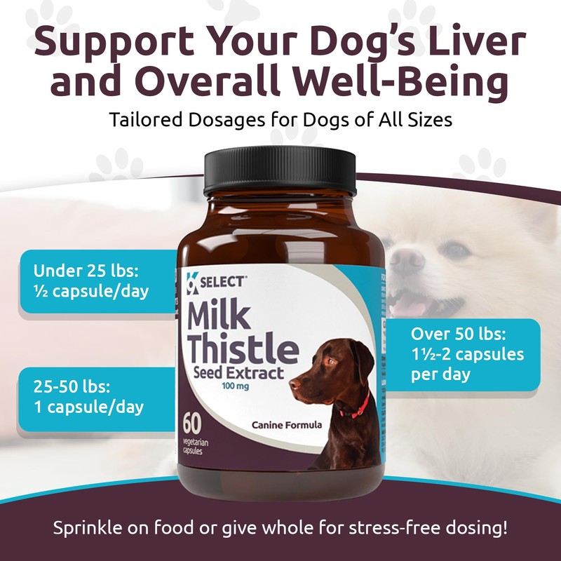 K9 Select Milk Thistle for Dogs, 100mg - 60 Vegetable
