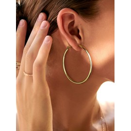 MILACOLATO 3 Pairs Large Hoop Earrings for Women – 18K Gold Plated Cubic Zirconia Hypoallergenic 925 Silver Needles